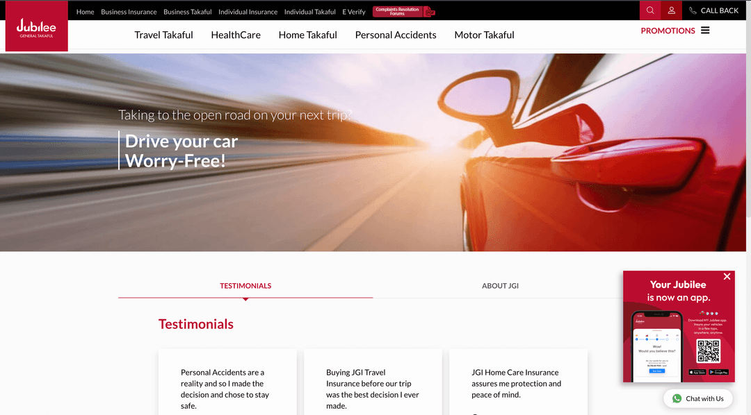 Jubilee Get Takaful - Drive Your Car Worry Free!